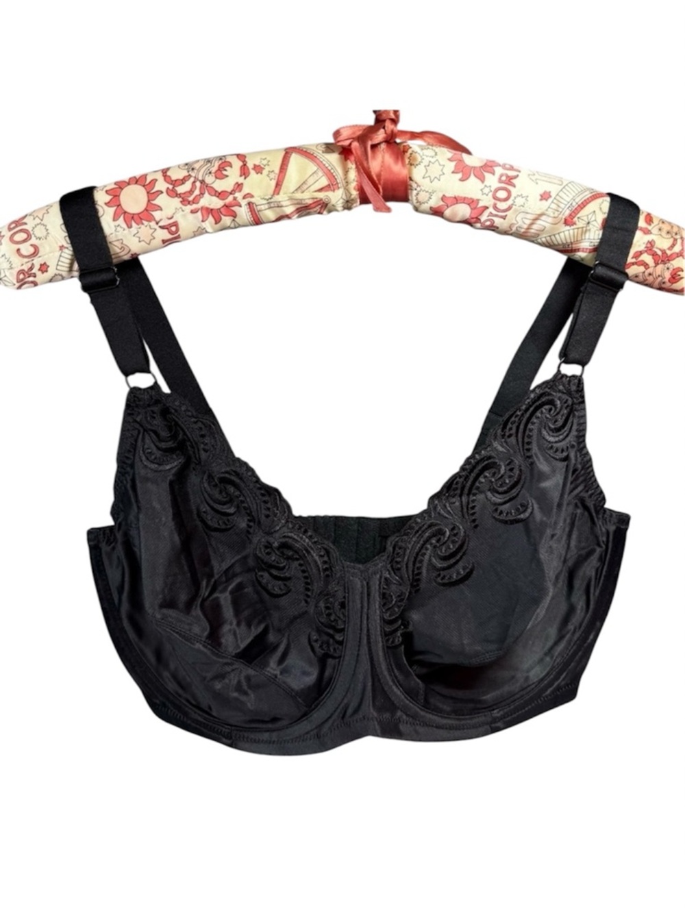 Lilyette Black Full Coverage Minimizer Non-Padded Underwire Bra 0417 Size 42D